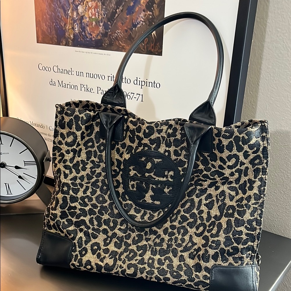 Tory Burch Brown and Black Leopard Tote Bag